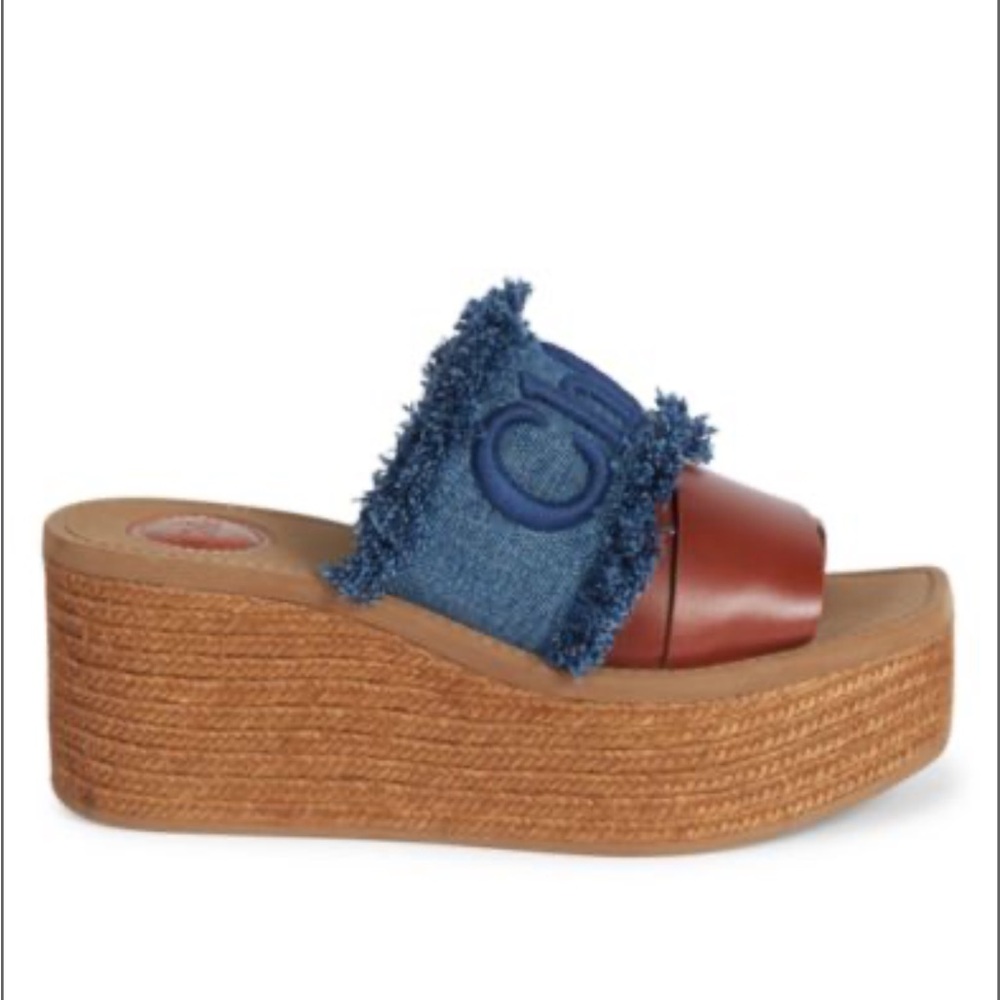 Chloe Woody denim and leather